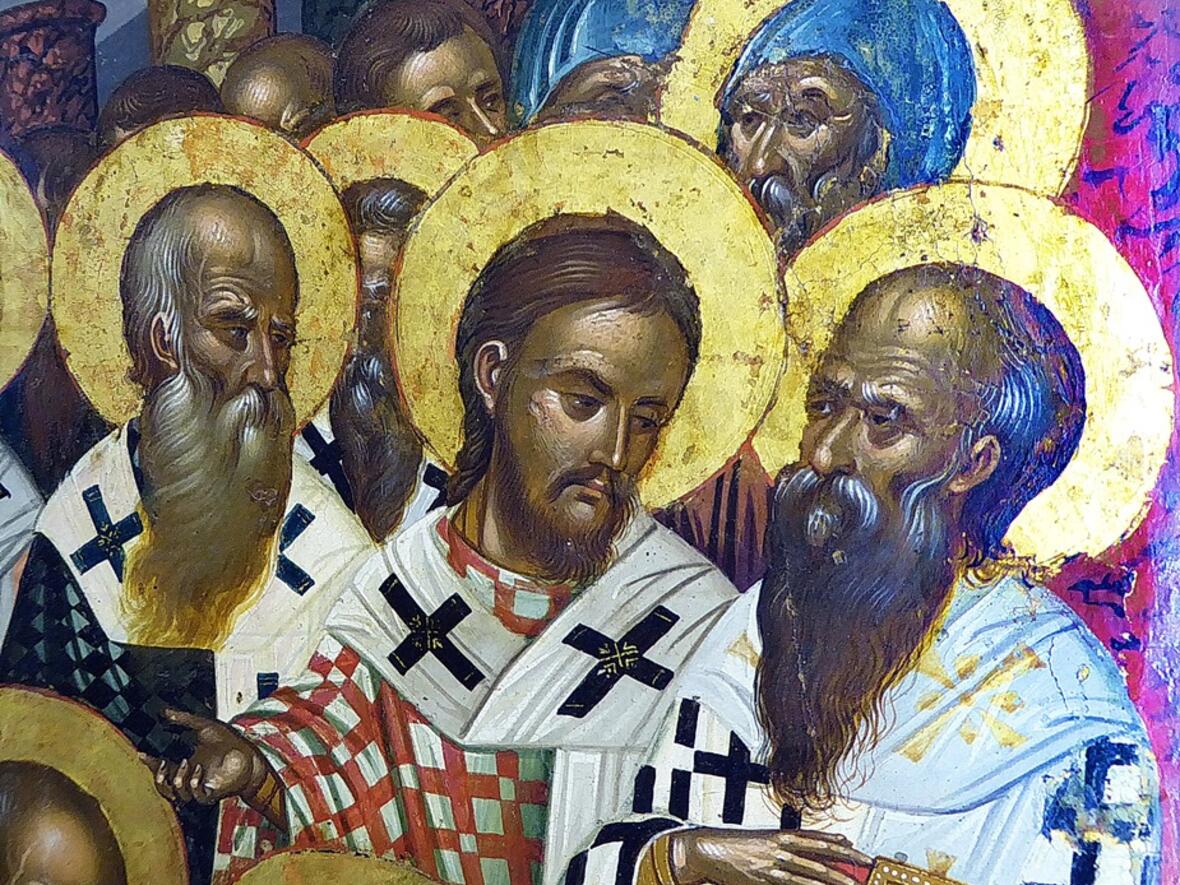 In der Kirche Agia Ekaterini in Heraklion finden sich Werke von Michail Damaskinos (1535-1591), dem berühmtesten Ikonenmaler der kretischen Schule, hier ein Ausschnitt der Ikone, die das 1. Ökumenische Konzil von Nikaia zeigt. (Foto: P. Nikolaj Dorner OSB)