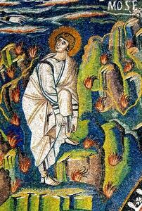 Mose im brennenden Dornbusch, Mosaik aus San Vitale, Ravenna, 6. Jh.