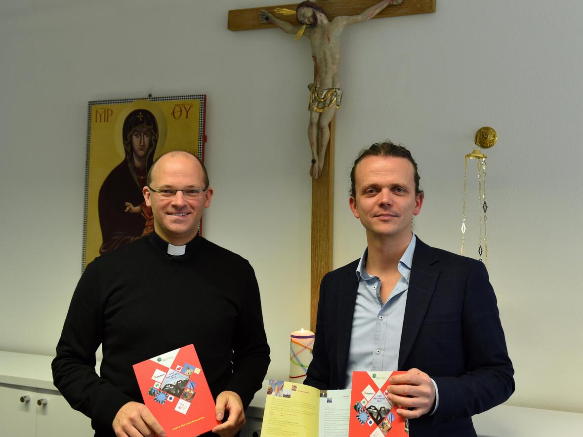 Diözesanjugendpfarrer Dr. Florian Markter und Thomas Kohler, Referent für Ministrantenpastoral, organisieren und betreuen die Romwallfahrt. (Foto: Simone Zwikirsch / pba)