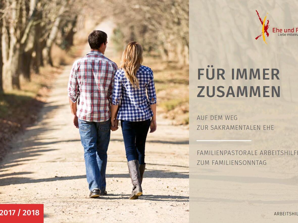 Titelbild der DBK-Arbeitshilfe "Für immer zusammen - Auf dem Weg zur sakramentalen Ehe".