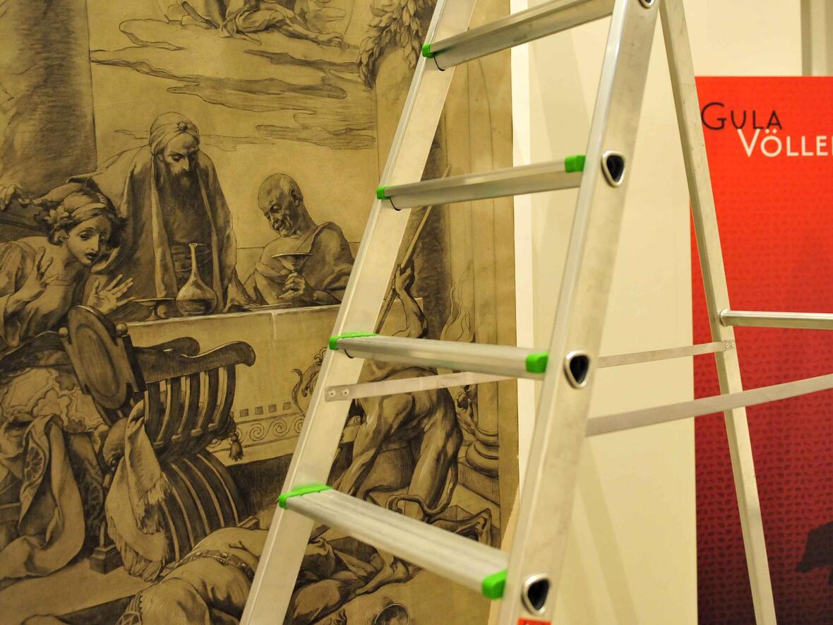 Die Aufbauarbeiten für die Sonderausstellung sind bereits in vollem Gang. (Foto: pba/Nicolas Schnall)