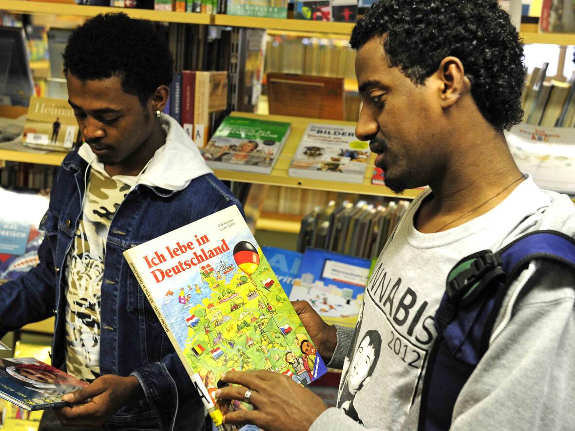 Michele aus Eritrea lebt seit vier Monaten in Deutschland und lernt derzeit die deutsche Sprache. 