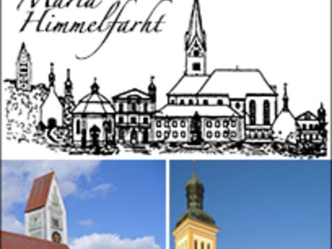 Memmingen, Buchloe, Tannhausen, Erkheim und Baar: Fünf von 85 Kirchen mit dem Patrozinium "Mariä Himmelfahrt". (Collage: Sonja Haller/pba)