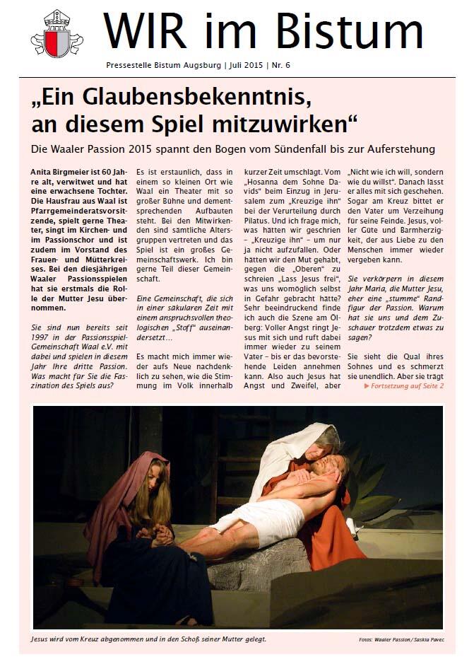 Titelseite der aktuellen Newsletter-Ausgabe "WIR im Bistum".