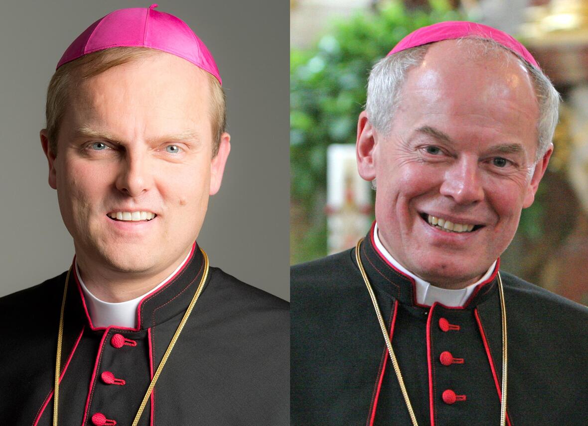 Die Weihbischöfe Florian Wörner (links) und Anton Losinger. (Fotos: Bernd Müller/Beatrice Schubert)