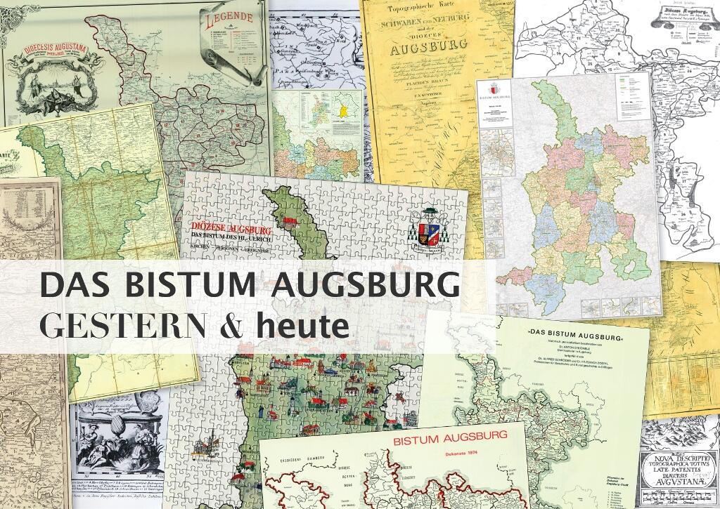 Bistumskarten aus dem Archiv des Bistums. (Collage: Sonja Haller/pba)
