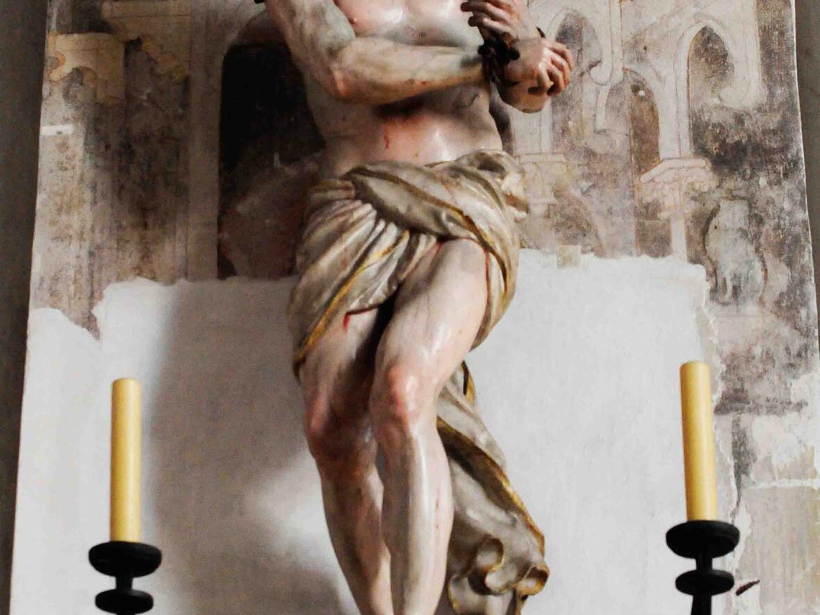 Zentrale Idee der Neugestaltung wird es sein, diese Christus-Figur von Georg Petel mit einzubeziehen. (Foto: Daniel Jäckel/pba)
