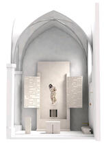 Modell-Ansicht der vor kurzem vorgestellten Altargestaltung für den Hohen Dom zu Augsburg (Grafik: Architekturbüro Huber).