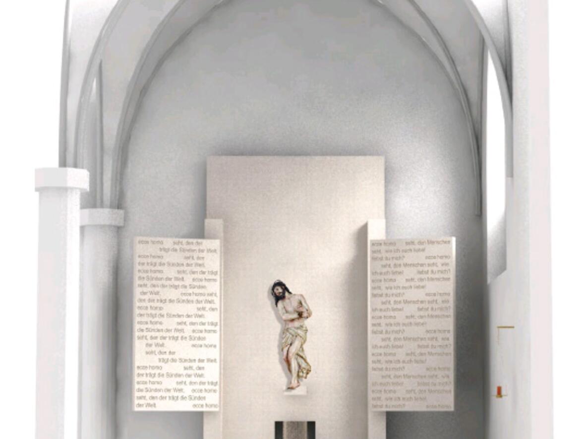 Modell-Ansicht des neugestalteten Sakramentsaltares (Grafik: Architekturbüro Huber).