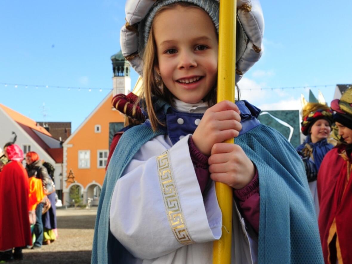 Mit sechs Jahren wohl eine der jüngsten Sternsingerinnen im ganzen Bistum. 