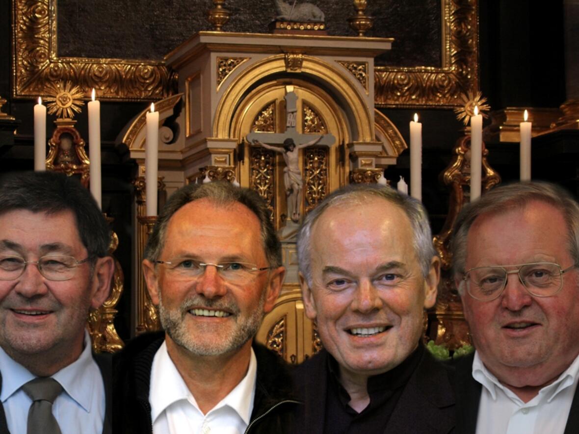 Anton Keller (Ruhestandsgeistlicher in Brunnen), Hans Fischer (Pfarrer in Diedorf), Weihbischof Anton Losinger, Thomas Gerstlacher (Priesterseelsorger und Pfarrer in Hirblingen).