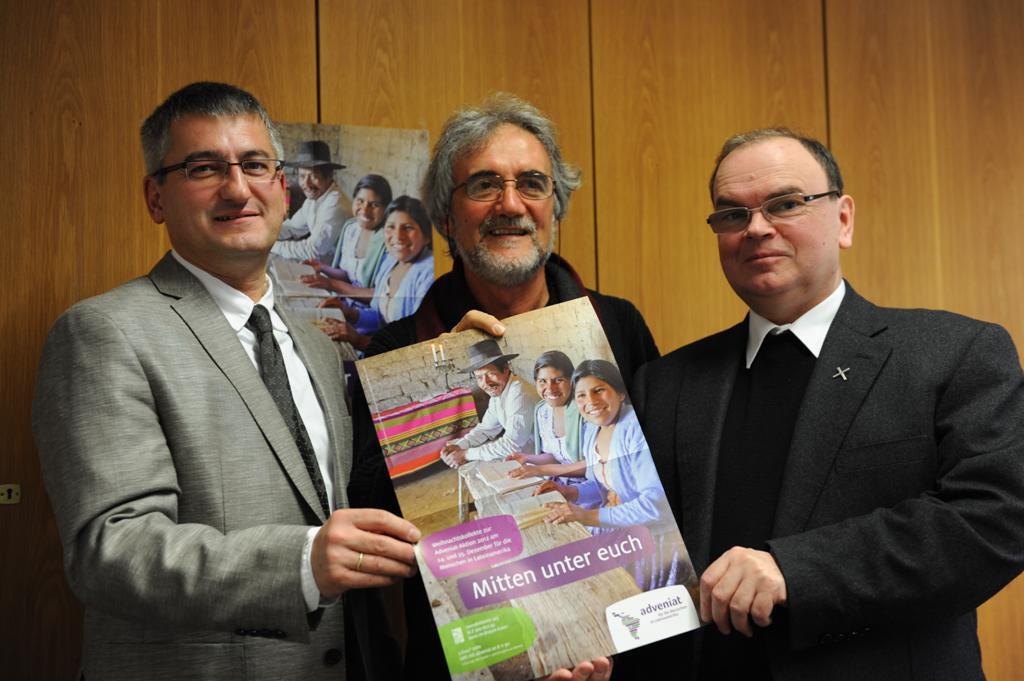 Anton Stegmair (Diözesanreferent Abteilung Mission-Entwicklung-Frieden), Padre Luiz Ceppi aus Brasilien, Domdekan Prälat Dr. Bertram Meier (von links).