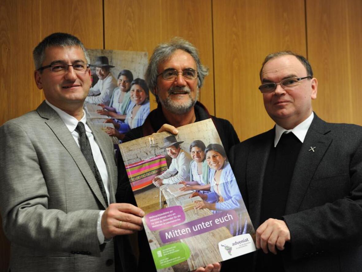 Anton Stegmair (Diözesanreferent Abteilung Mission-Entwicklung-Frieden), Padre Luiz Ceppi aus Brasilien, Domdekan Prälat Dr. Bertram Meier (von links).