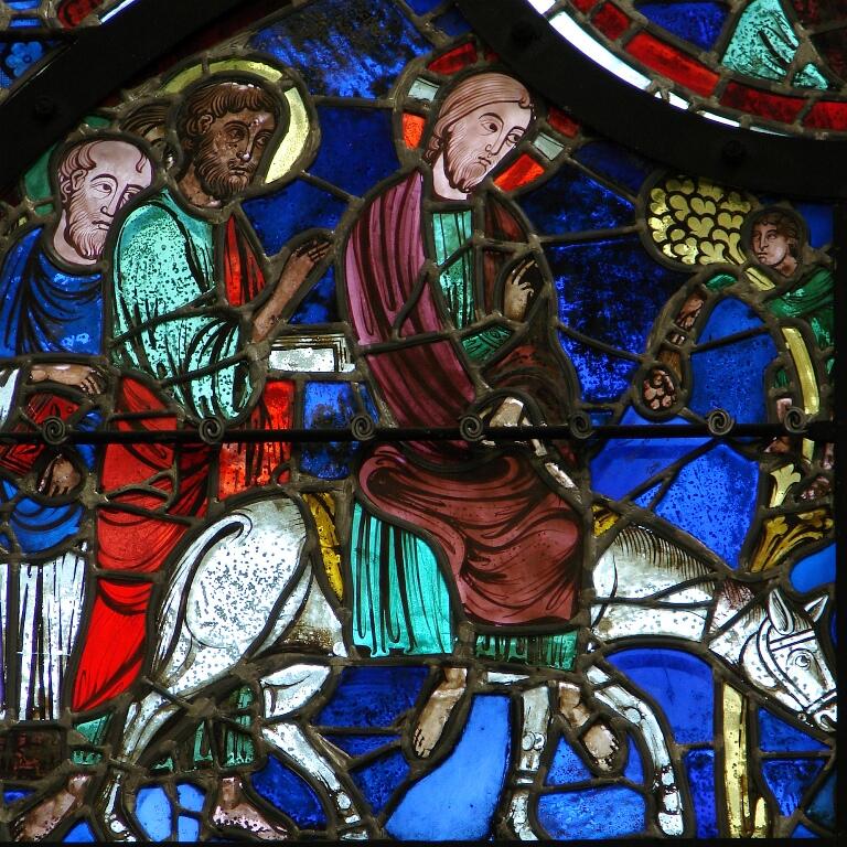 Jesu Einzug in Jerusalem - Ausschnitt aus der Kathedrale Notre-Dame de Laon. Quelle: WikiCommons.