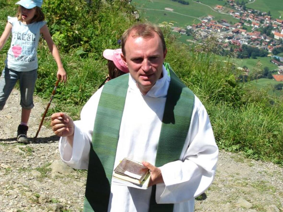 Ein Höhepunkt war der Berggottesdienst mit Pfarrer Bernhard Waltner auf dem Grünten. 