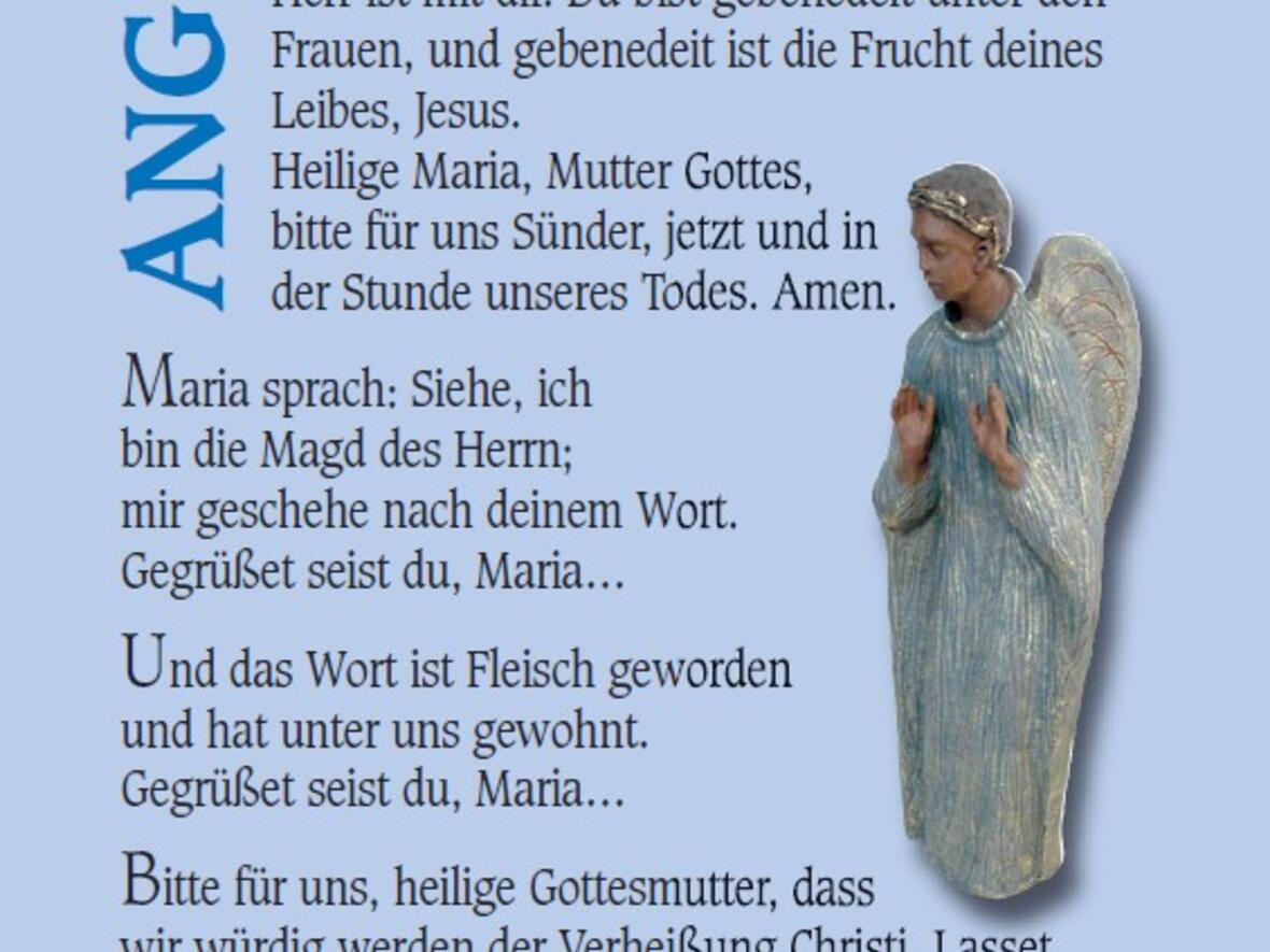 Vorderseite der Angelusgebetskarte