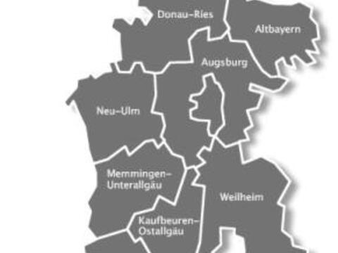 Karte des Bistums Augsburg