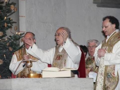 V.l. Monsignore Daffner, Weihbischof Grünwald und Monsignore Dr. Hacker bei der Feier des Gottesdienstes zum Hochfest der Erscheinung des Herrn