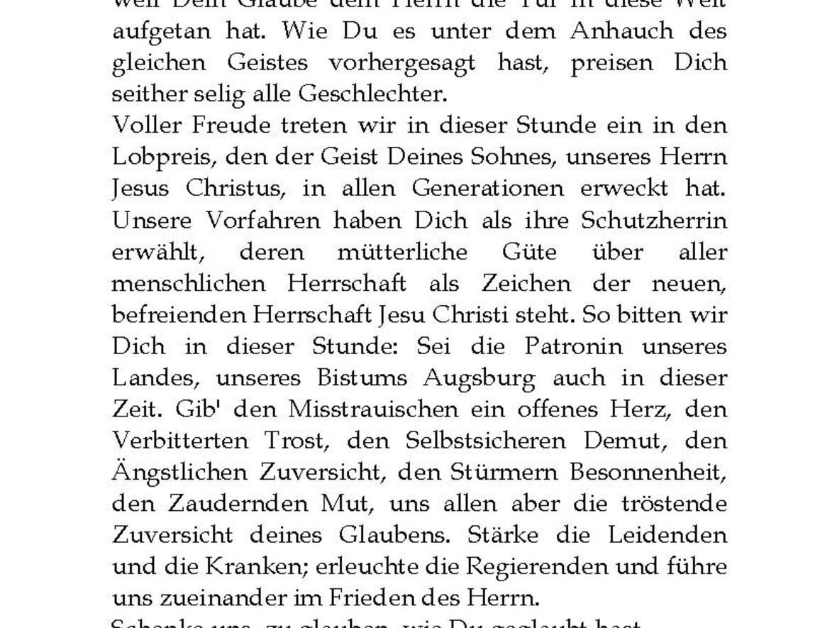 Weihegebet an die Jungfrau und Gottesmutter Maria