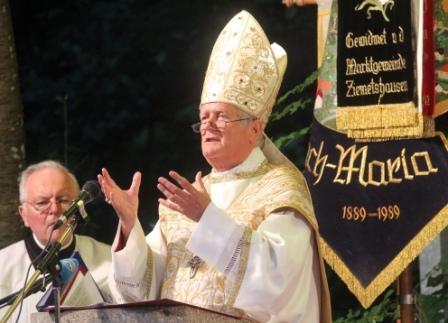 Der Bischof von Würzburg, Dr. Friedhelm Hofmann, predigte zu Mariä Himmelfahrt am Wallfahrtsort Maria Vesperbild.