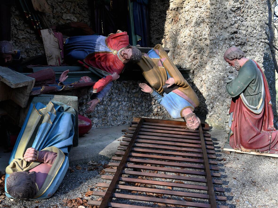 Zerstörung am Kalvarienberg Wettenhausen (Foto: Ulrich Bobinger / pba)