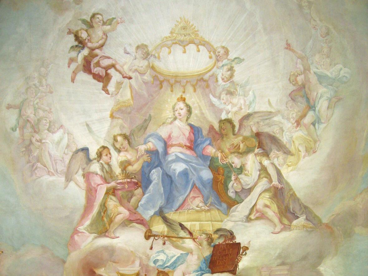 Darstellung der Himmelfahrt Mariens in der gleichnamigen Kirche von Frauenriedhausen (Pfarrei Lauingen) (Foto: Werner Köhler)