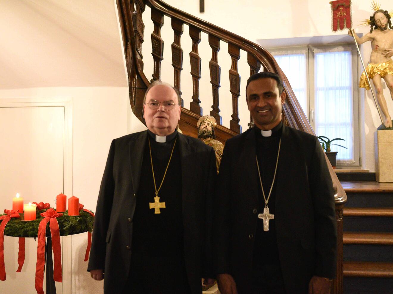 Der neue Bischof der Diözese Gorakhpur im Osten Indiens, Bischof Mathew Nellikunnel CST, war an diesem Montag im Bischofshaus zu Gast. (Foto: Maria Rösch / pba)