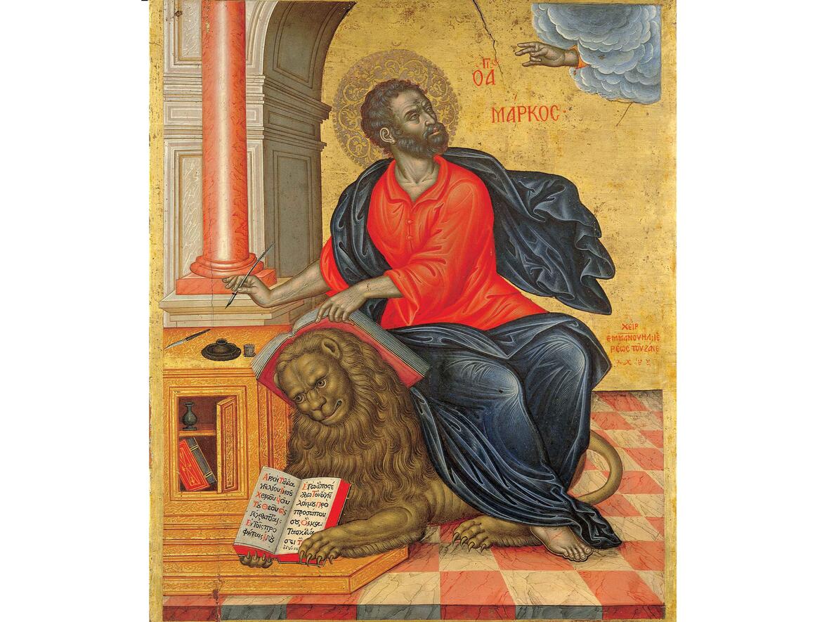 Der Apostel und Evangelist Markus auf einem Altarbild. (Foto: Emmanuel Tzanes / Wikimedia)