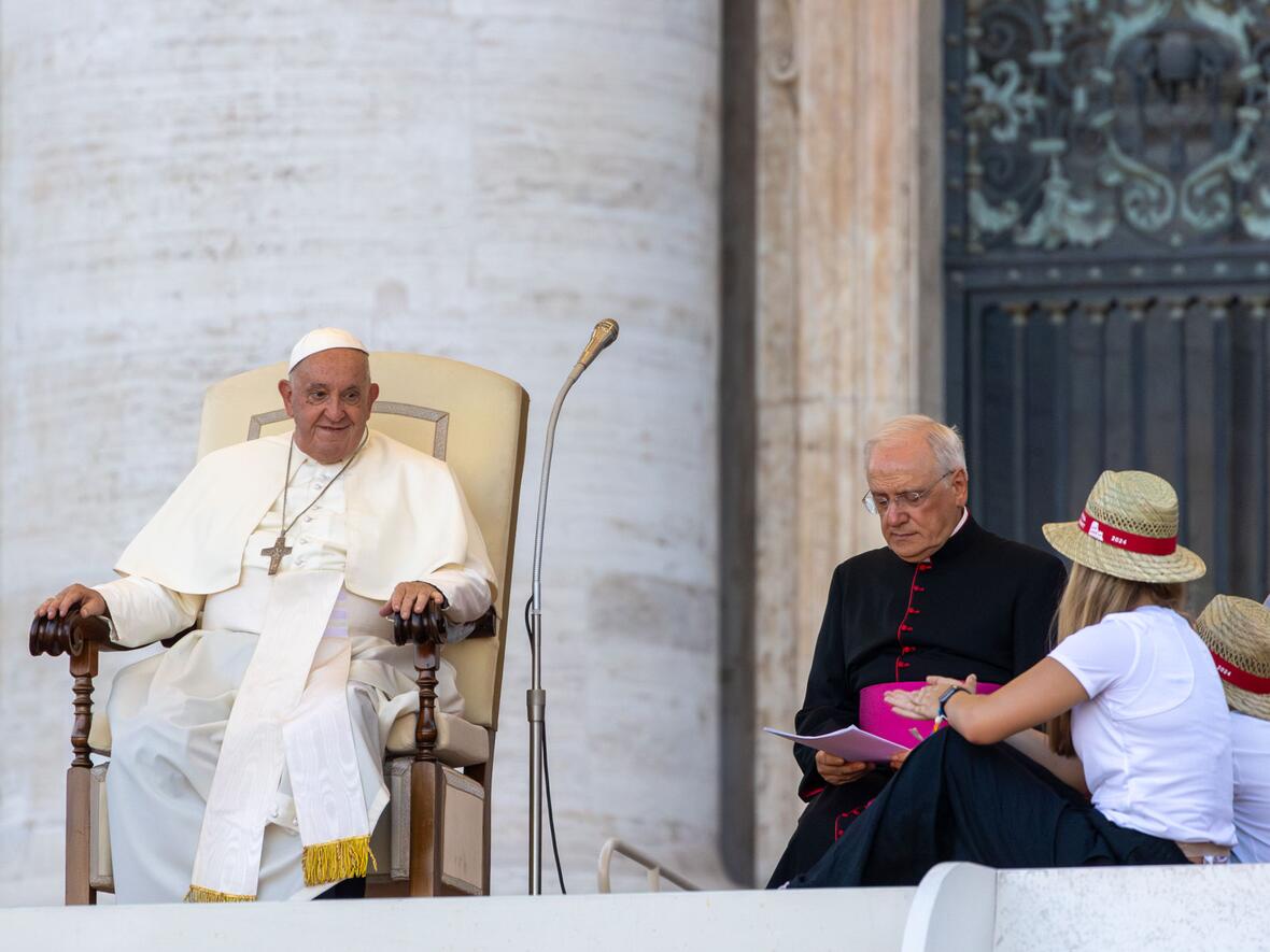 Papst Franziskus betonte in seiner Ansprache, wie sehr er sich über das Engagement der vielen Ministrantinnen und Ministranten freue.