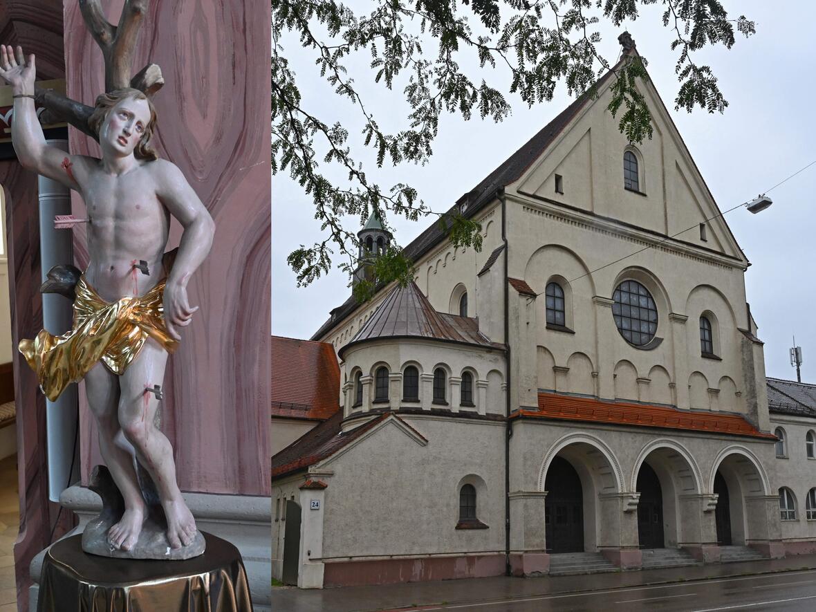 Die Sebastianskirche beim MAN-Gelände stammt aus dem Jahr 1909 und ist für ihre Jugendstilfresken bekannt. (Fotos: Leander Stork / pba)