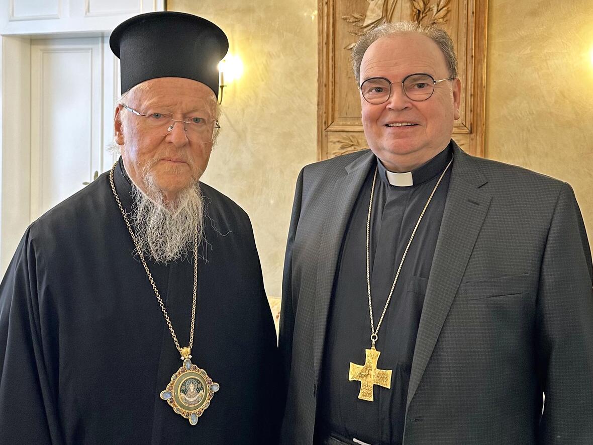 Bischof Bertram trfft Patriarch Bartholomaios in München. (Foto: Bischofshaus / Georgios Vlantis)