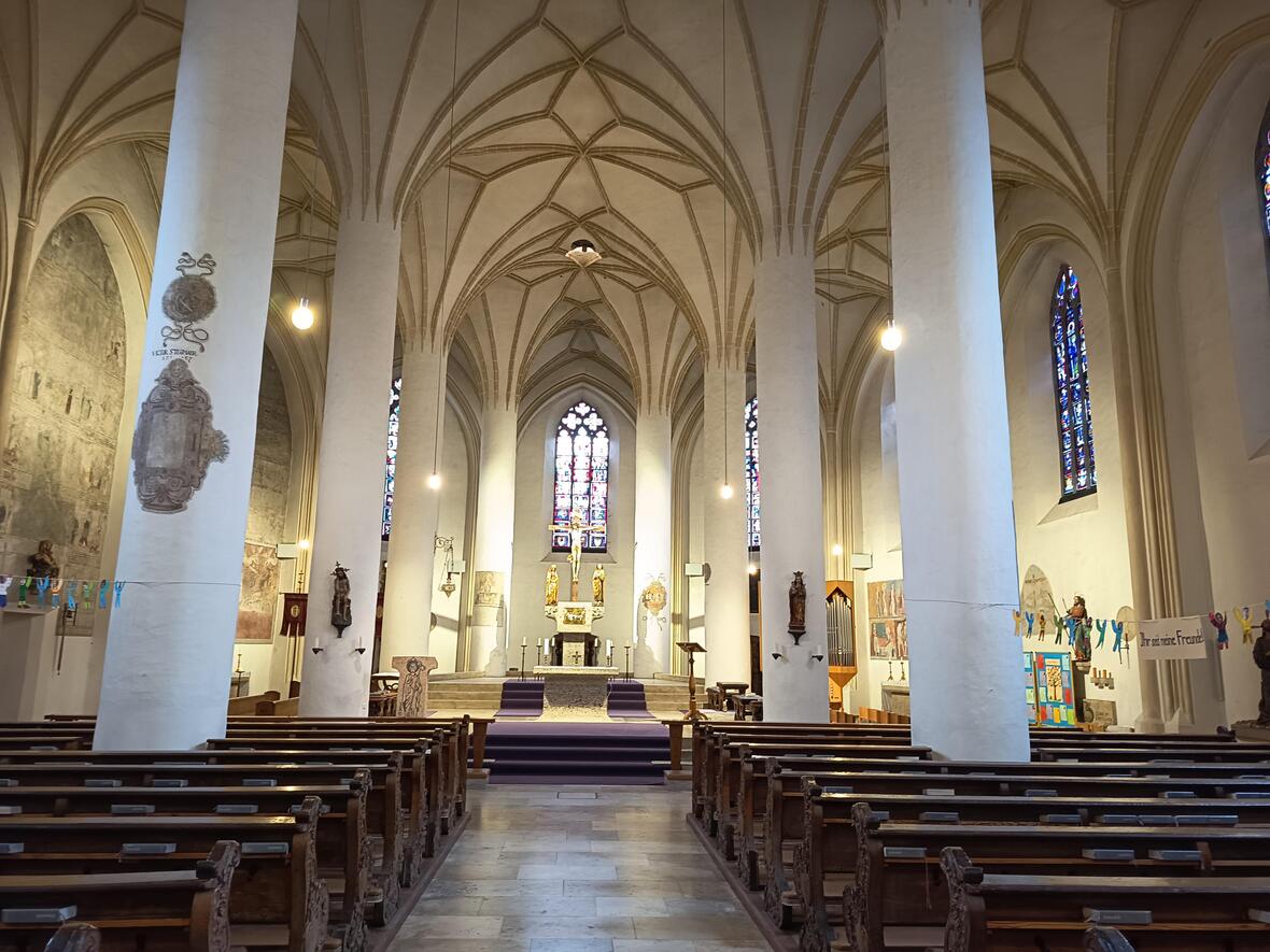 Die Pfarrkirche St. Jakobus major in Schrobenhausen erstrahlt wieder in neuem Glanz. Fotos: Bernhard Hanke