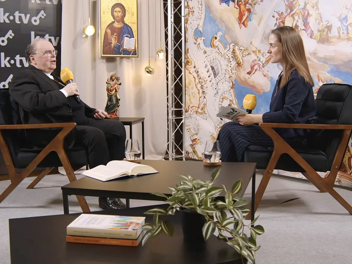 Bischof Dr. Bertram Meier im Katholikentagsstudio von K-TV (Foto: K-TV)
