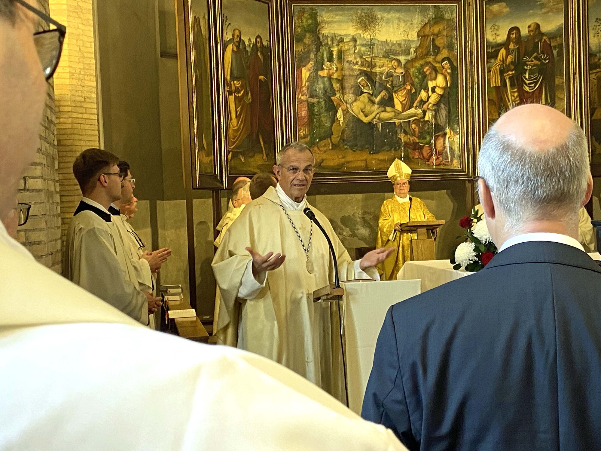150 Jahre Priesterkolleg am Campo Santo_Begrüßung Rektor Prälat Klasvogt (Foto Mario Galgano)