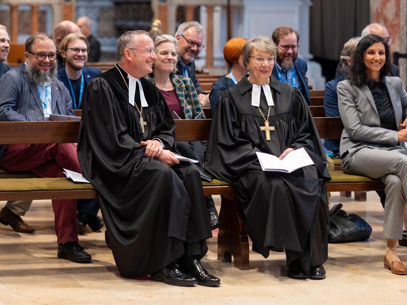 Der bayerische Landesbischof Christian Kopp und die Vorsitzende des Deutschen Komitees im Lutherischen Weltbund, Landesbischöfin Kristina Kühnbaum-Schmidt.
