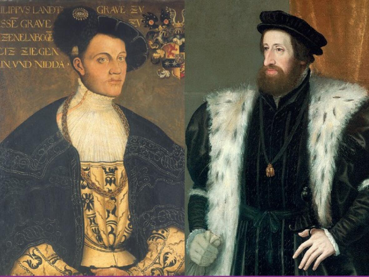 Landgraf Philipp von Hessen (l.) und Erzherzog Ferdinand waren auf politischer Seite wichtige Wortführer der frühen Reformation (Bilder: Wikimedia Commons)