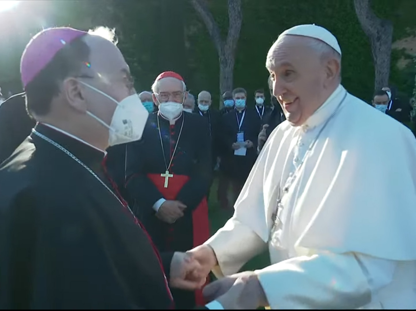 Bischof Bertram mit Papst Franziskus in Rom (Foto: Vatican News)