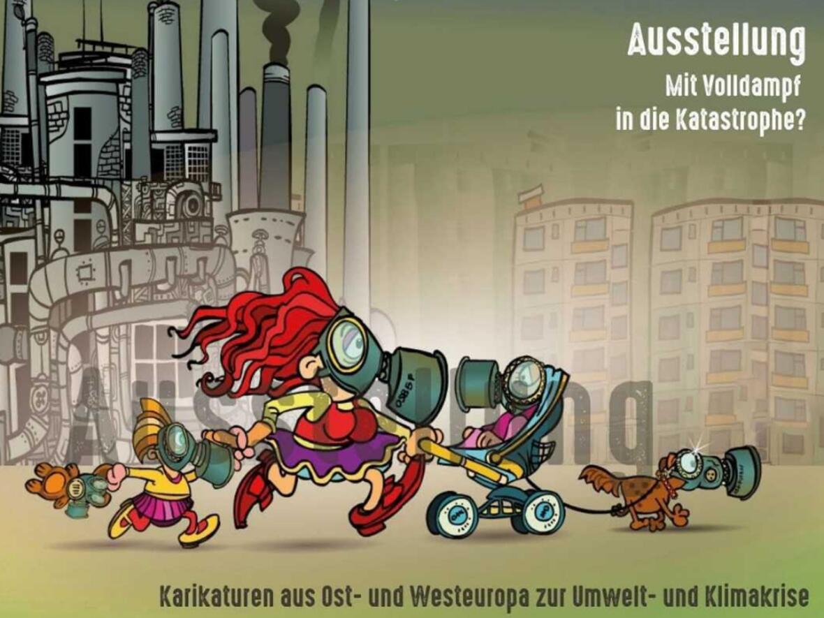 Die Ausstellung will auf die Klimakrise aufmerksam machen (Karikatur: Alexander Zahariev)