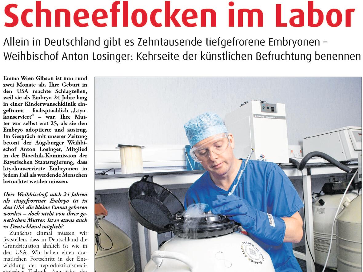 2018_Kath. Sonntagszeitung_Schneeflocken im Labor_Ausschnitt Seite 1